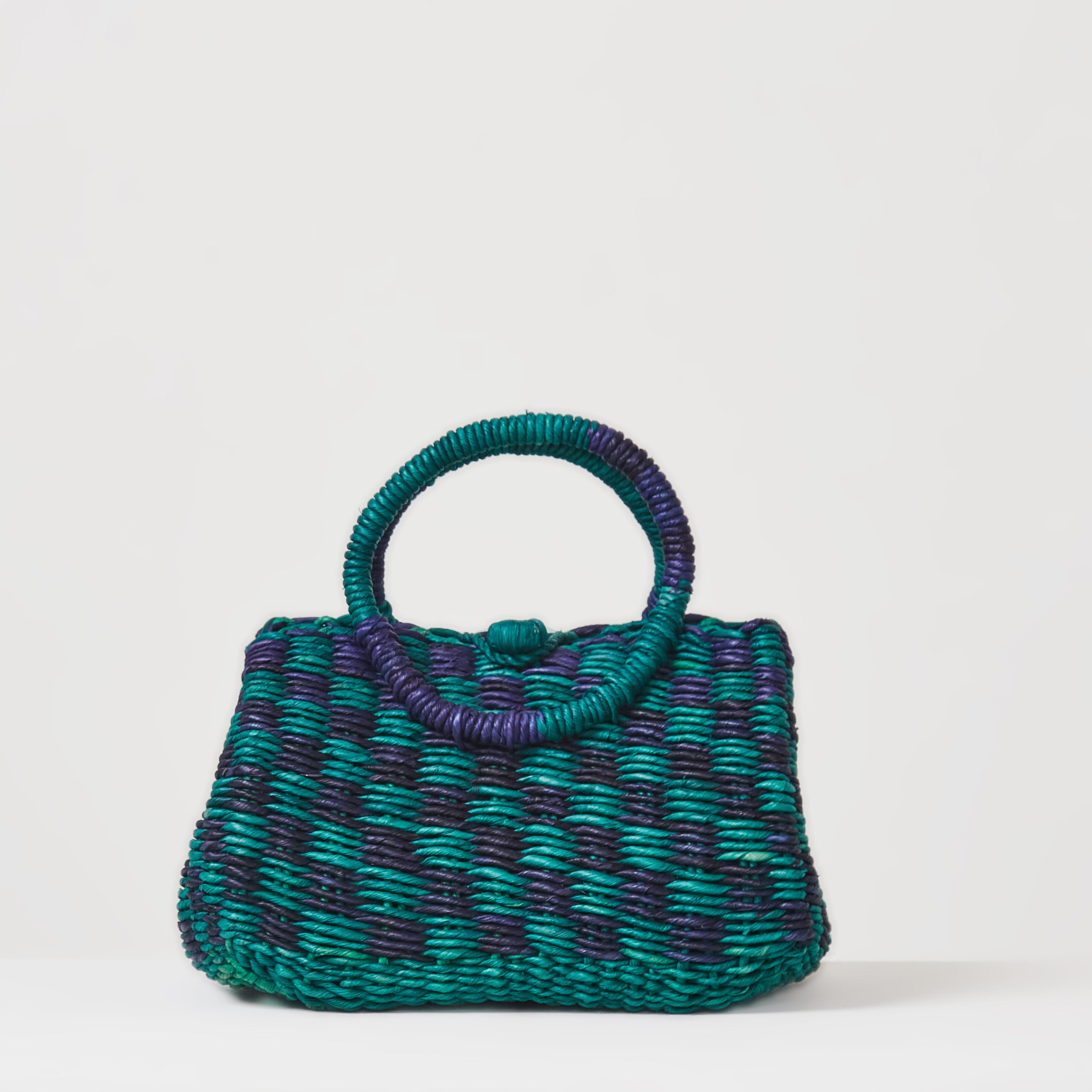 Straw Maceió Green With Navy Blue