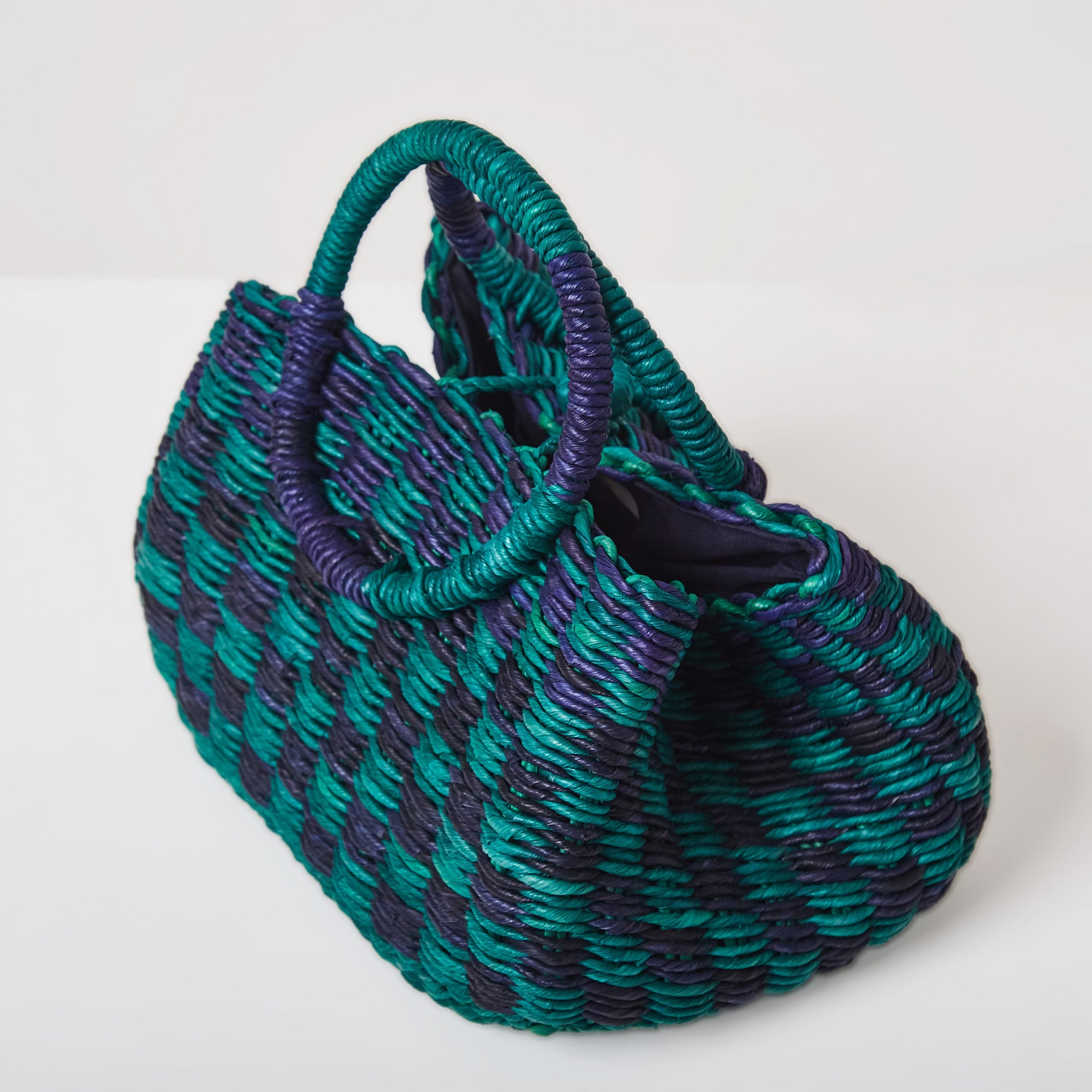 Straw Maceió Green With Navy Blue