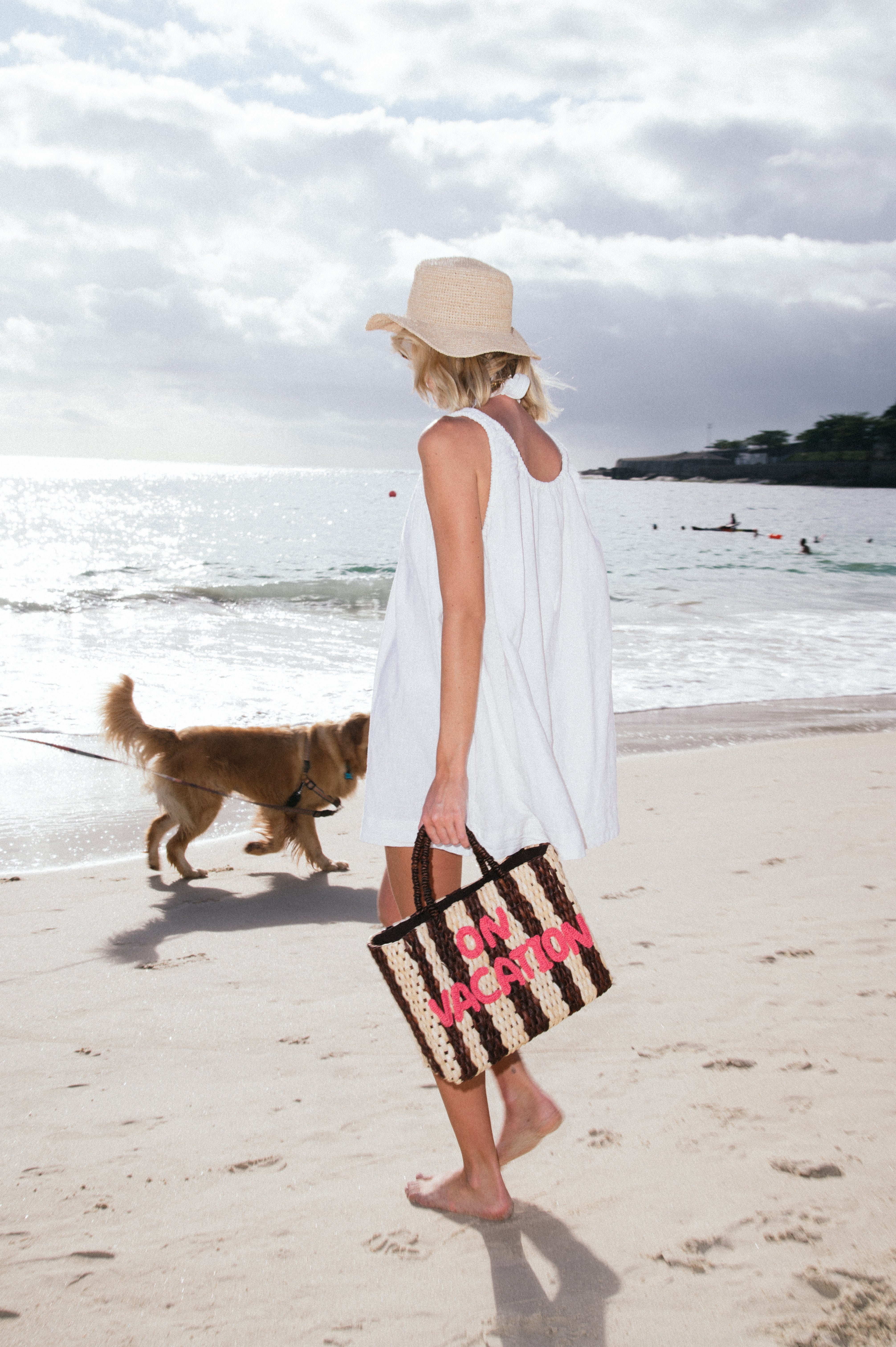 Palha ON VACATION - Rosa e Marrom