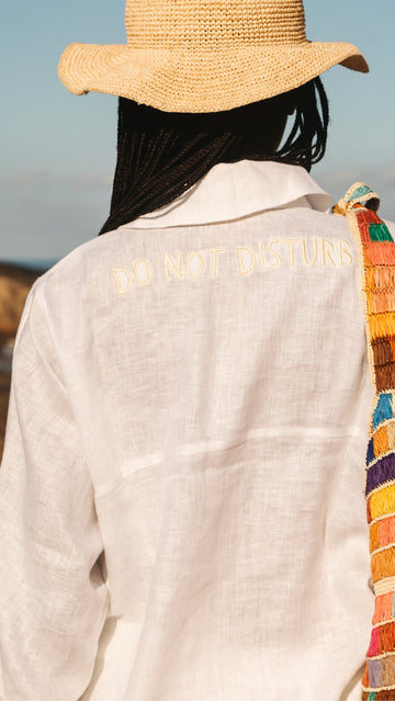 Camisa Linho DO NOT DISTURB - bege