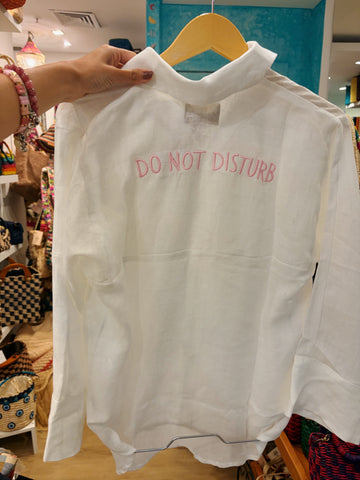 Camisa Linho DO NOT DISTURB rosa