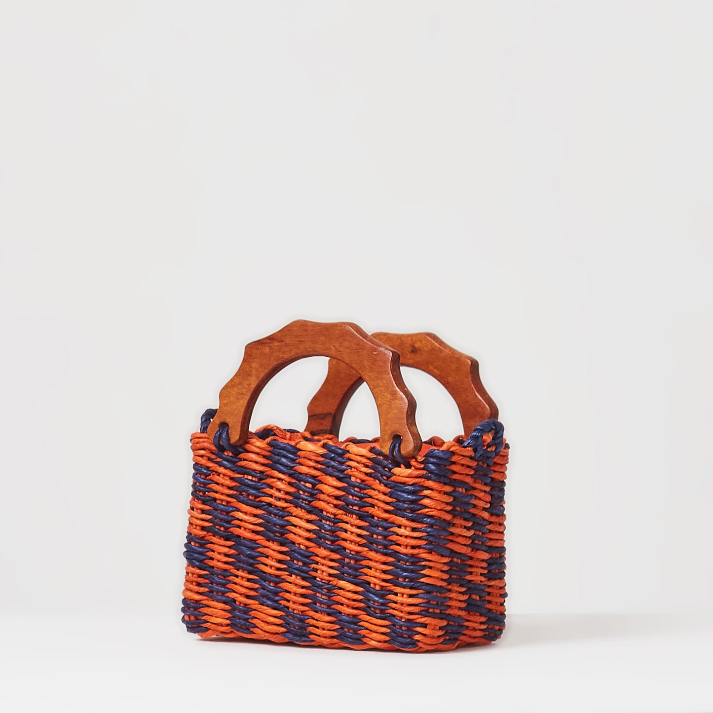 Mini Straw Gaia – Orange and Navy Blue