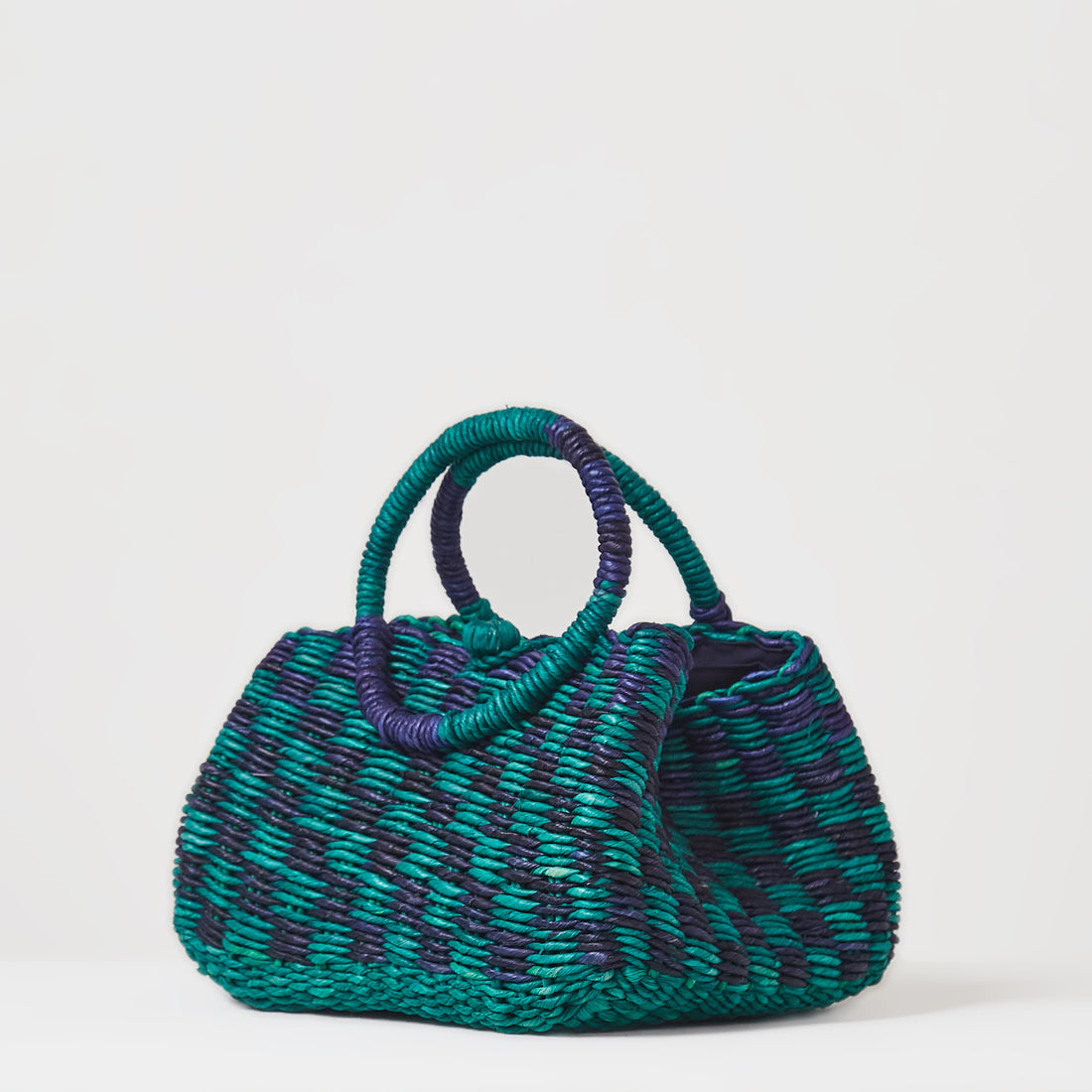 Straw Maceió Green With Navy Blue
