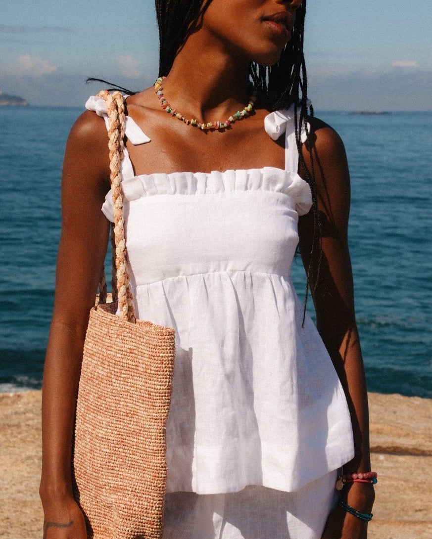 Top Linho Frida - Branco