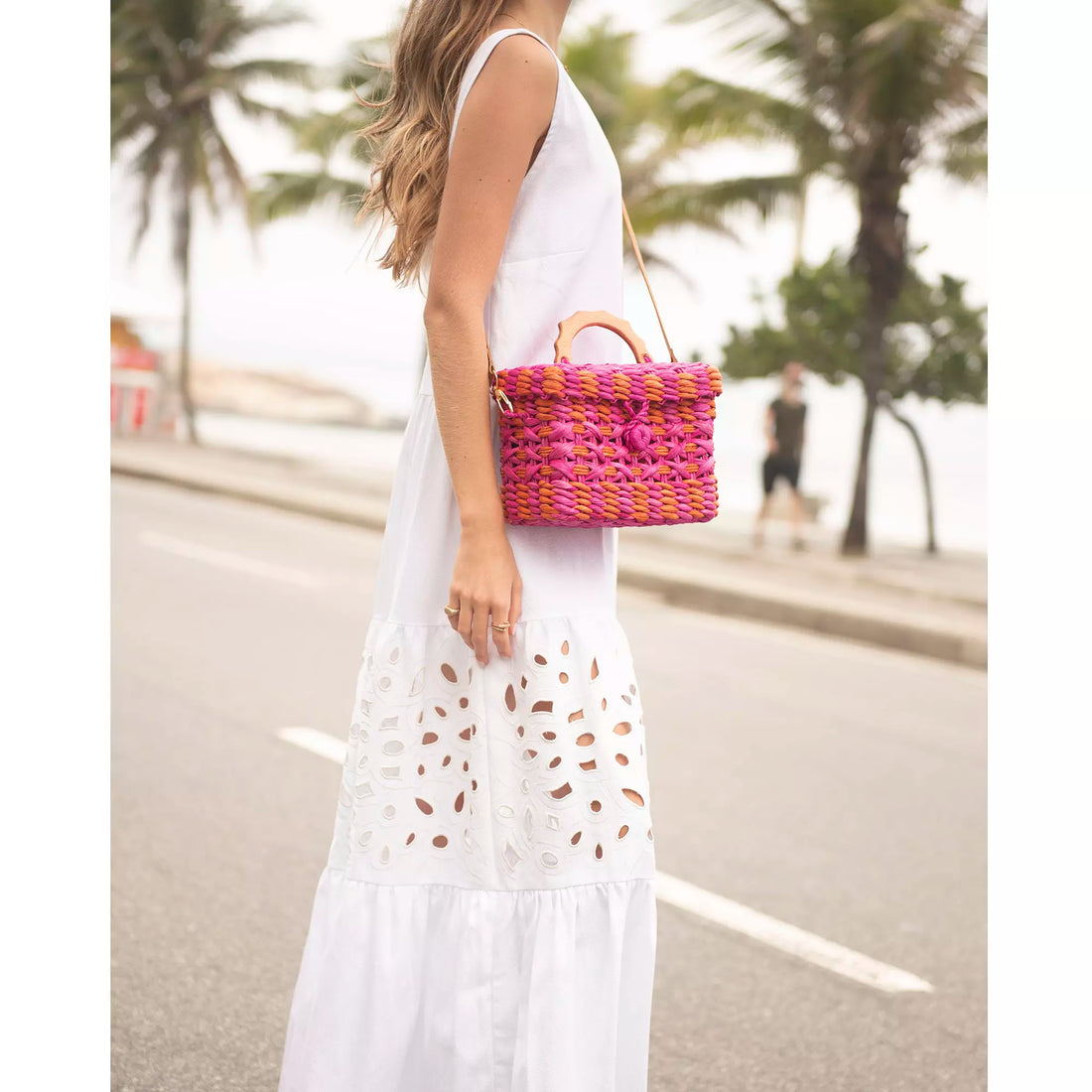Palha Caipi Pink Com Laranja