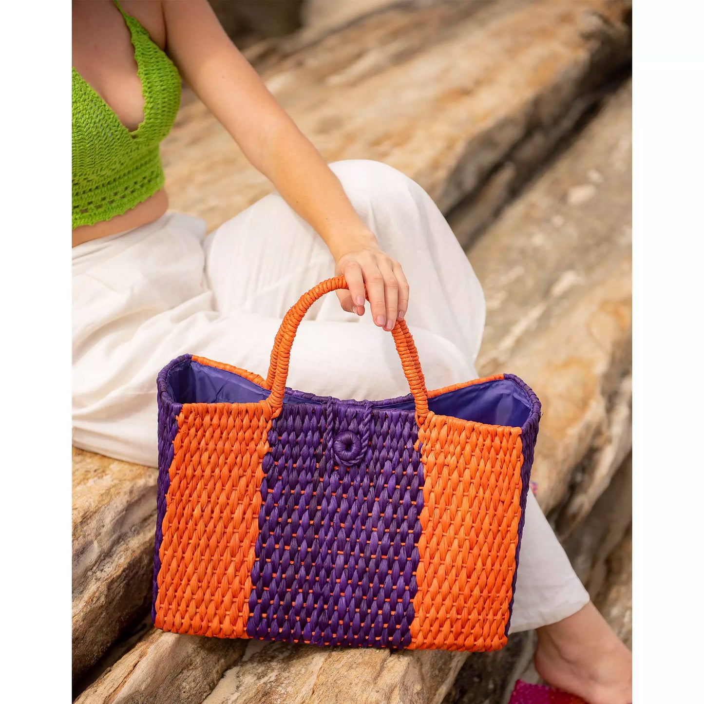 Palha Rio Laranja Com Roxo