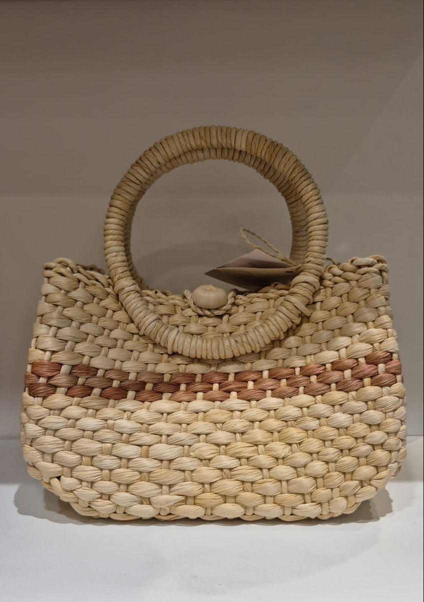 Straw Maceió Orange With Blue