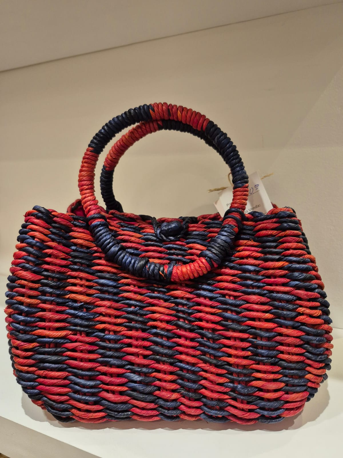 Straw Maceió Orange With Blue